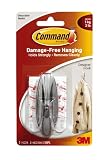 Command 17081CHR Medium Designer Hook, Chrome, 1 Hook 2 Strips