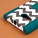 Nokia Lumia 730 / Lumia 735 Case, MPERO Impact X Series Dual Layered Tough Durable Shock Absorbing Silicone Polycarbonate Hybrid Kickstand Case for Lumia 730 / Lumia 735 - Teal Chevron