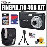 Fujifilm Fuji Finepix J10 8.2MP Digital Camera (Black) w/ 4GB Accessory Bundle
