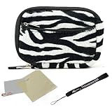 Buy Black and White - Black Trim Slim Protective Soft Fur Zebra Pattern Cover Carrying... by Patterns Work