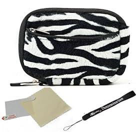 Black and White - Black Trim Slim Protective Soft Fur Zebra Pattern Cover Carrying Case... by Patterns Work