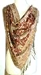 Elegant Brown Reversible Paisley Pashmina Silk Shawl Wrap