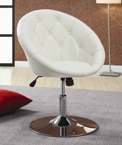 Coaster 102583 Round-Back Swivel Chair, White