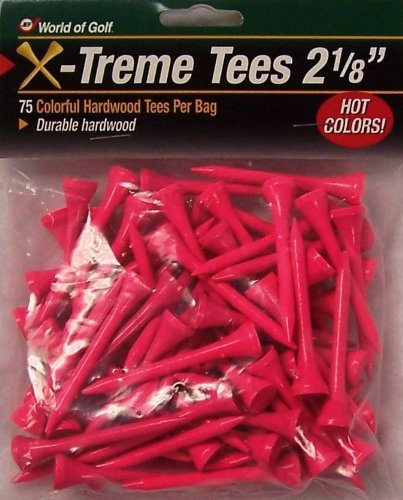 Jef World of Golf Gifts and Gallery, Inc. 2 1/8-Inch Extreme Tee – 75 Pack (Pink)