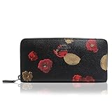 (コーチ)COACH 財布 長財布 ラウンドファスナー フラワー ジップ ブラック PVC レザー