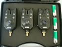 Carp Fishing - 3 x Bite Alarms, protective case + batteries. Alarms fitted with 2.5mm Jacks