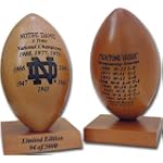 Notre Dame 8 Times Champions 5/8 Scale Laser Engraved Wood Football