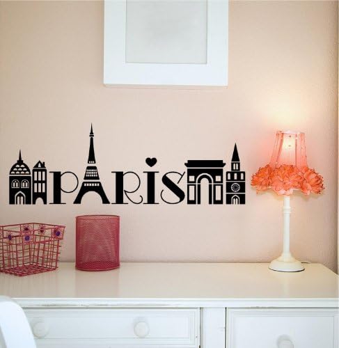 (A) Paris Girls Tower vinyl lettering decal home decor wall art saying