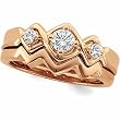 14K Rose Gold Diamond Wedding Set - 0.37 Ct.