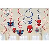 Marvel Ultimate Spiderman Birthday Party Swirl Decorations - 12ct
