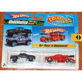 Hot Wheels Color Shifters Cars Undercover with Mega-Duty & Invader Car Set