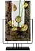 Cressida Glassware Signature Gold Nugget Series Abstract Rectangle 17-Inch by 12-Inch Vase with Metal Stand