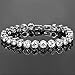 JingChow Women's White Gold-Plated Inlay Austrian Crystal Elements Cubic Zirconia Tennis Bracelet, 7