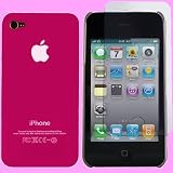 Tekno-Planet Apple Iphone 4 Hot Pink Protective Hard Back Case + Free Screen Protector