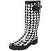 Western Chief Women's Houndstooth Knee-High Boot,Black/White,7 M US