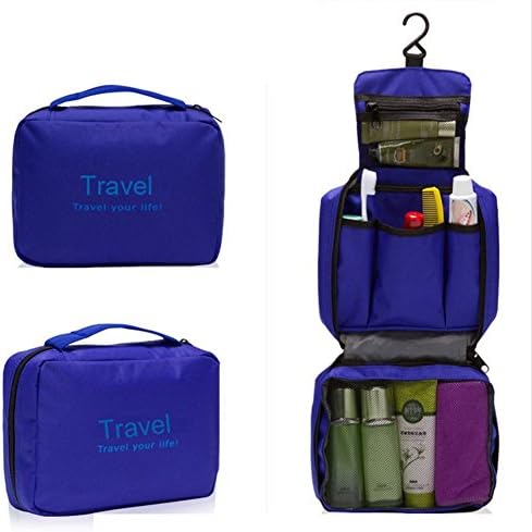 Kardiar Portable Toiletry Bag Wash Bag Bathroom Hanging Bag Travel Bag Zipper Storage Bag Drawer Dividers Cosmetic Makeup Pouch with Multi Pockets Hook for Mens Womens Girls Boys Kids