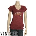 San Francisco 49ers Ladies Red Triblend V-neck Vintage T-shirt