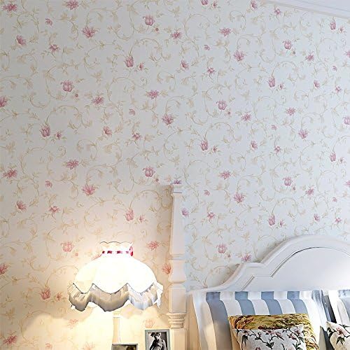 Auto save non-woven wallpaper small fresh garden flowers wallpaper living room bedroom decoration wall , romantic purple