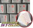 HINDI KEYBOARD STICKERS WITH RED LETTERING ON TRANSPARENT BACKGROUND