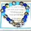 Beaded Birthday Stretch Bracelet - Blue Flower Child