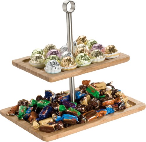 Modern Two-level Bamboo Stand for cakes, sweets or displays