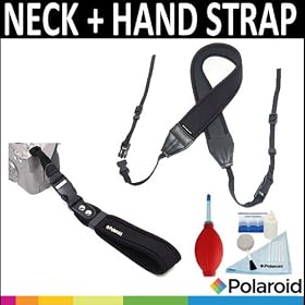 Polaroid Neoprene Adjustable Cushioned Neck Strap + Polaroid Neoprene Adjustable Wrist Strap + Polaroid Accessory Kit For The Canon VIXIA HF M400, M40, M41, M52, M50, M500, M32, G10, S30, XA10, XF100, XF105 Camcorder