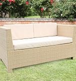 Tresco All Weather Garden Furniture Sofa in Natural Coloured Synthetic Rattan