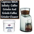 Capresso 560.04 Infinity Commercial Grade Conical Burr Coffee Grinder Bundle With Grindz Cleaner