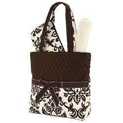 Belvah Quilted Damask 3pc Diaper Bag