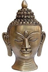 Buddha Head Brass Religious Sculptures 6 x 4 inches (bda014)