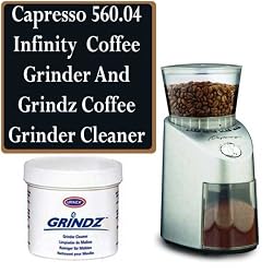 Capresso 560.04 Infinity Commercial Grade Conical Burr Coffee Grinder Bundle With Grindz Cleaner