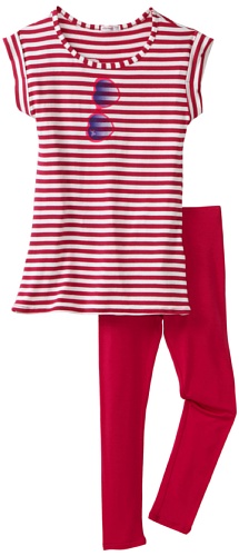 Little Ella Girls 2-6X Accessorized Ella Tunic Set, Fuschia, 4/5
