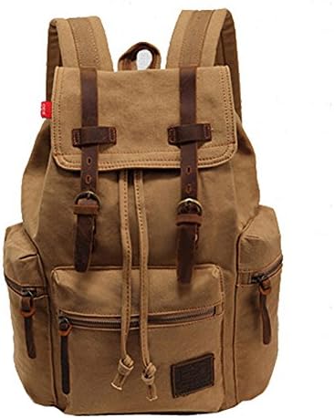Berchirly Men's and Women's Vintage Canvas Backpack Satchel Hiking Bag