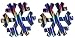 CoolHubcaps Two Holographic Snowflake Magnets (Striped)