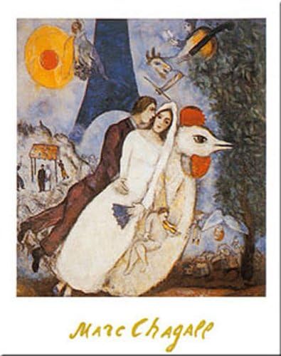 buyartforless Les Fiances Tour Eiffel by Marc Chagall 12x9.5 Art Print Poster