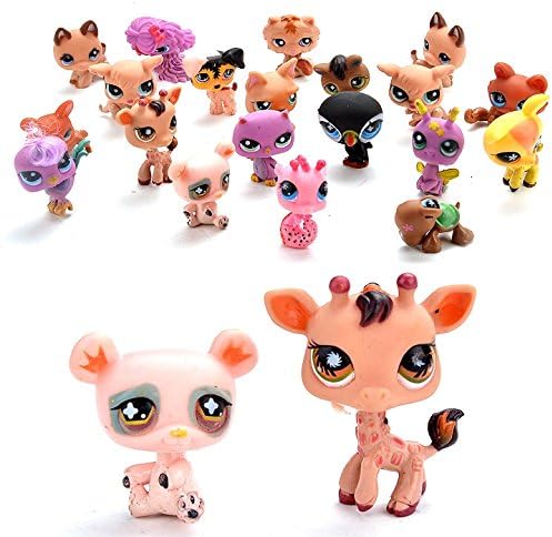 Tp Sky 20pcs/pack Littlest Pet Shop Cute Animal Loose Figures Toys