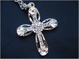 ELEGANT SWAROVSKI CRYSTAL CROSS PIECE NECKLACE PENDANT