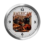 IMAGE OF Modern Wall Clock American Country Boots And Fiddle Violin Cowboy
