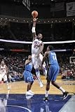Washington Wizards v New Jersey Nets: Johan Petro and Al Thornton Photographic Poster Print by David Dow, 24x36