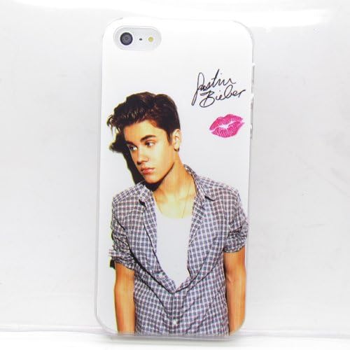 Cool Justin Bieber Pattern Hard Snap-on Back Case Cover Skin + Random keychain with 3.5mm Anti-Dust Dustproof Dust Caps Gift For iPhone 5c