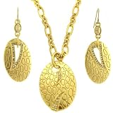 Necklace Earring Exotic Crocodile Gold-Tone Swarovski Crystals Set Bucasi