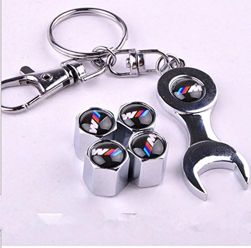 Outstorer Car BMW M Emblem Wrench Chain Tire Wheel Stems Air Valve Screw Cap Tyre Cover