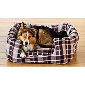 Blue Check Large Dog Bed