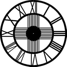 Giant 47.5 Inch Diameter Hand-crafted Tower Wall Clock (Roman Numerals, Fluted Cross Style)