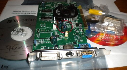 Sapphire ATI Radeon 9600XT 256MB Windows 7 DVI VGA AGP Video Graphics Card