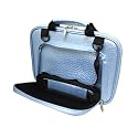 Samsung NC10 10.2 Notebook CaseCrown Double Memory Foam Netbook Case with Shoulder Strap and TSA Approved Combination Lock (Baby Blue Faux Alligator Skin)