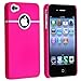 4 - Pack Snap-on Rubberized Cases / Skins / Covers compatible with iPhone 4 / 4S - Purple, White, Hot Pink, Black