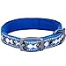 Blueberry Pet Reflective Jacquard Dog Collar with Neoprene Padding & Metal Buckle | Soft & Adjustable Safety Collar - Palace Blue, Neck 17-20.5