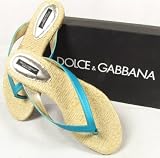 DOLCE & GABBANA "Ciabatta" womens sandals leather (turquoise/blue) 5