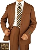 Brown Italian Linen Mens Suits Oscar By Valenti Hand Tailored Two Button Suit Sporty Casual Apparel Complete with Jacket and Pants Lapel Hand Pick Stitching